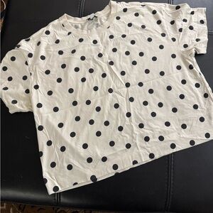 Evereve Black and White Polka Dot Tee